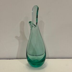 Holmegaard Akva Duckling Beak Vase, aqua